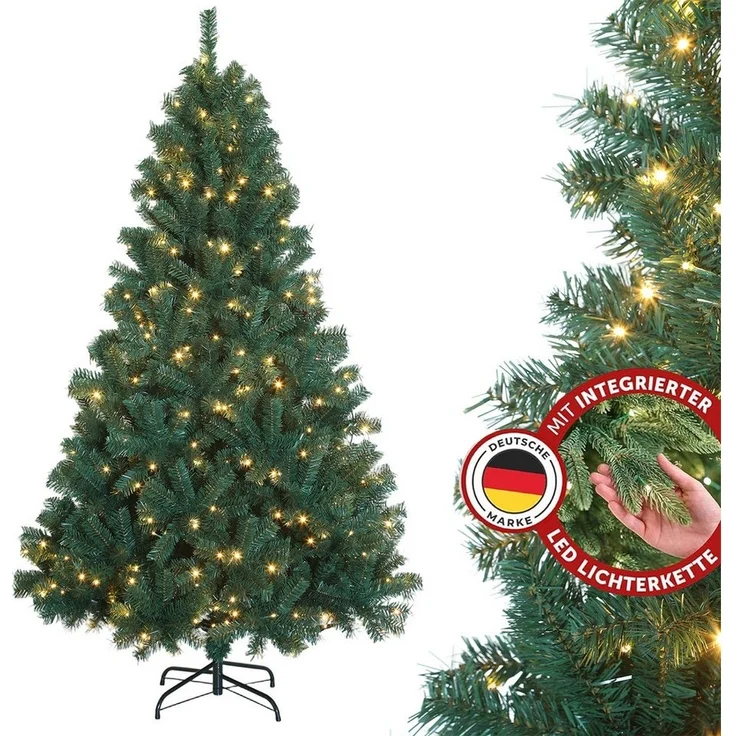 LETGOSPT Künstlicher Weihnachtsbaum Künstlicher Weihnachtsbaum für Zuhause, 120 cm mit 150 LED-Lichterkette, 400 Zweige, Perfekt für Tisch, Fensterbank & Mini-Deko – Bild 5