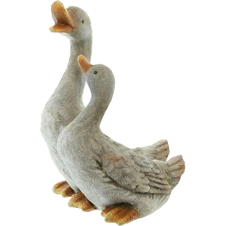 Pflanzer "Gänsepaar" aus Polyresin, wetterfest, Pflanztopf, Outdoor Blumentopf, Pflanzgefäß, Gartendeko für Außen – Bild 4