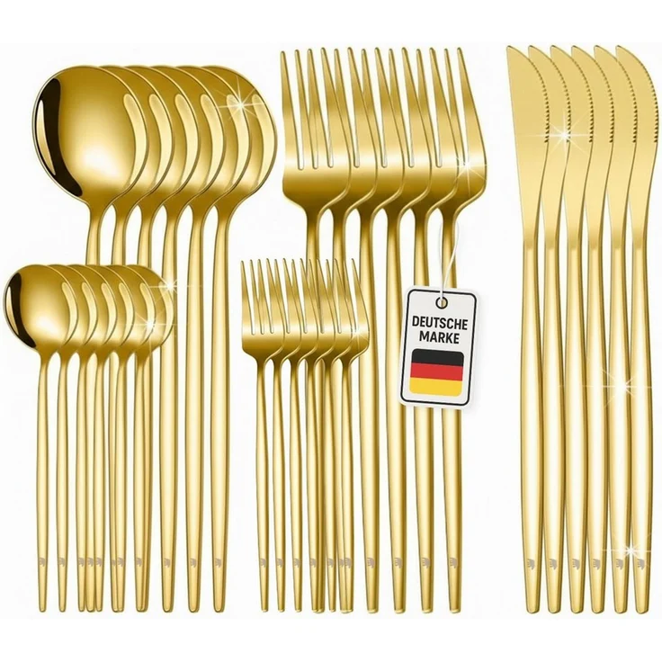 Roxlin Besteck-Set 30-teiliges Edelstahl-Besteckset modern & elegant 4 Farbe – Bild 5