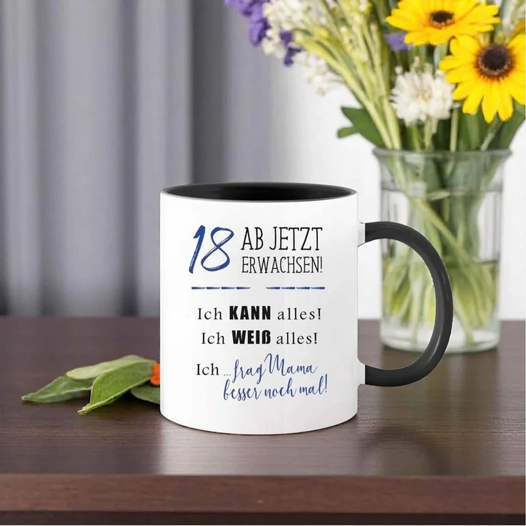 Camolo Tasse Keramik Tasse - 18 Ab jetzt erwachsen, Keramik – Bild 4