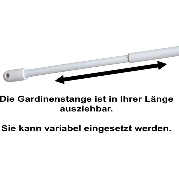 dekondo Gardinenstange "Florida", weiß, ausziehbar, Fensterhaken oben am Fenster klemmbar, einstecken der Gardinenstangen in den Metallstift der Haken, inkl. Fensterhaken für einen Klemmbereich von 15-20 mm – Bild 3