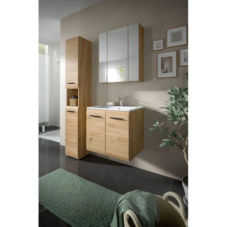 Badkombination (B/H/T: 105x185x46 cm) in Artisan Oak Nachbildung und Artisan Oak Nachbildung – Bild 5