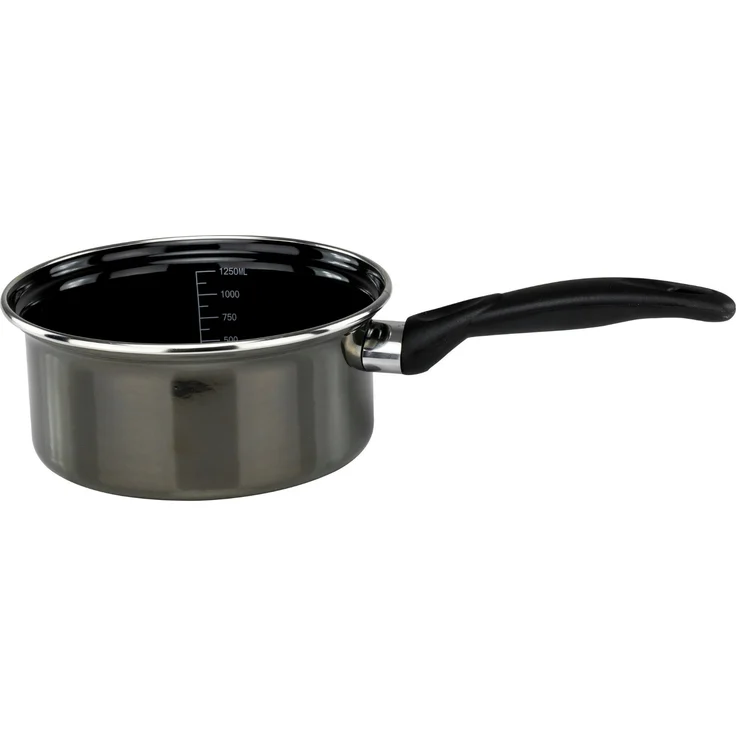 Bemus Emaille Kochtopf-Set BLACK PEARL 7tlg, anthrazit glänzend – Bild 5