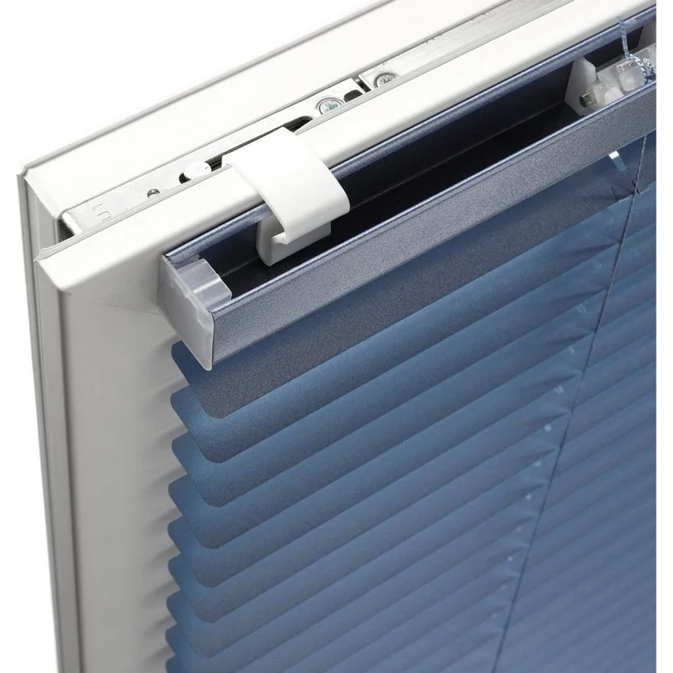 Deco Company Alu-Jalousie ohne Bohren, Zum Klemmen, Inkl. Klemmträgern, Sichtschutz, Lichtschutz, Blendschutz, Aluminium-Jalousie, Silber-Blau, 70x130 cm – Bild 4