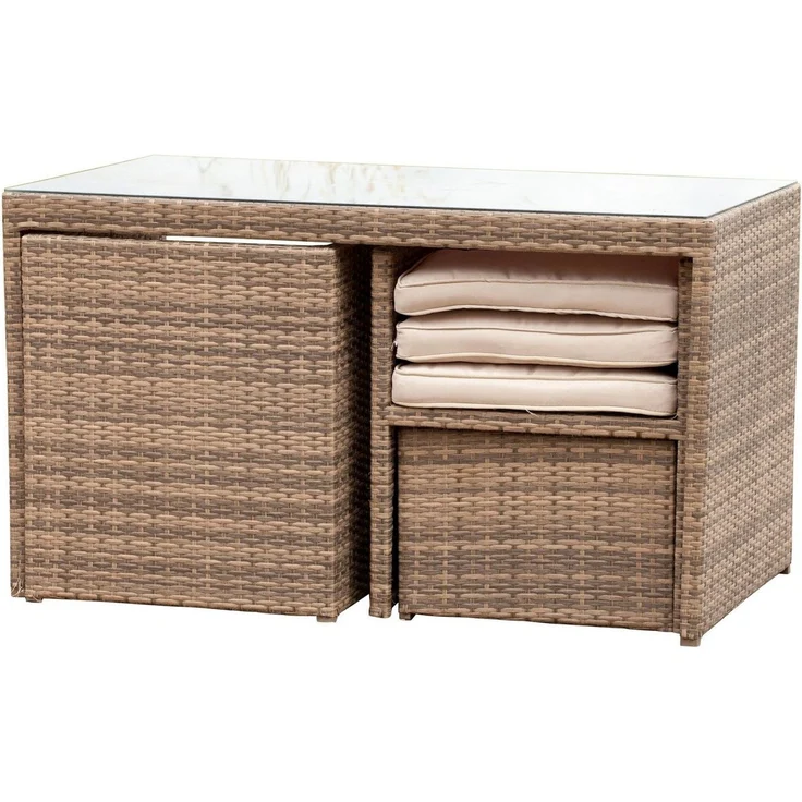 Svenja Gartenmöbel Set 11tlg, 2 Sessel, 2 Hocker, inkl. Auflagen, Tisch – Bild 3