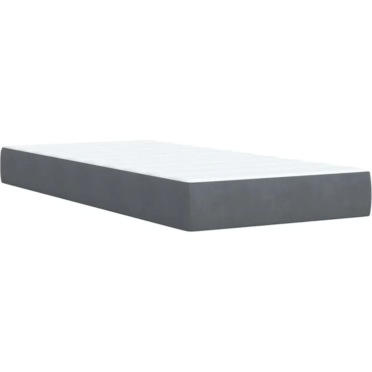 vidaXL Boxspringbett mit Matratze Dunkelgrau 90x190 cm Samt 3285252 – Bild 6