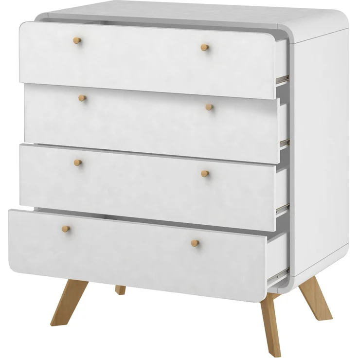 Kommode >Janne< in Weiß - 80x88x39cm (BxHxT) – Bild 6