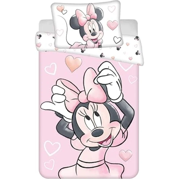 Disney Minnie Mouse Baby Bettwäsche Blush Pink 100x135 cm, Baumwolle – Bild 1