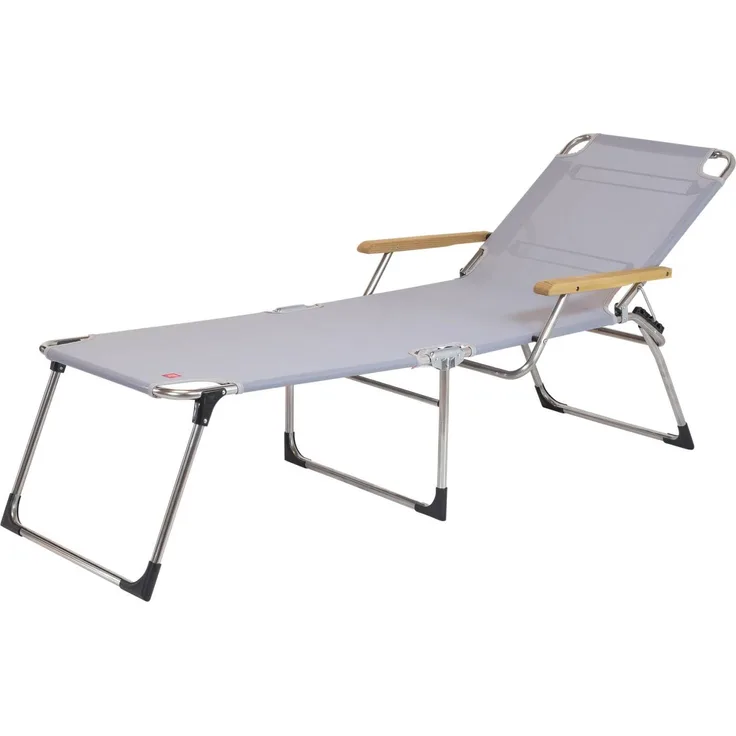 Dreibeinliege Amigo 40+ aus Aluminium mit Armlehne, Grau