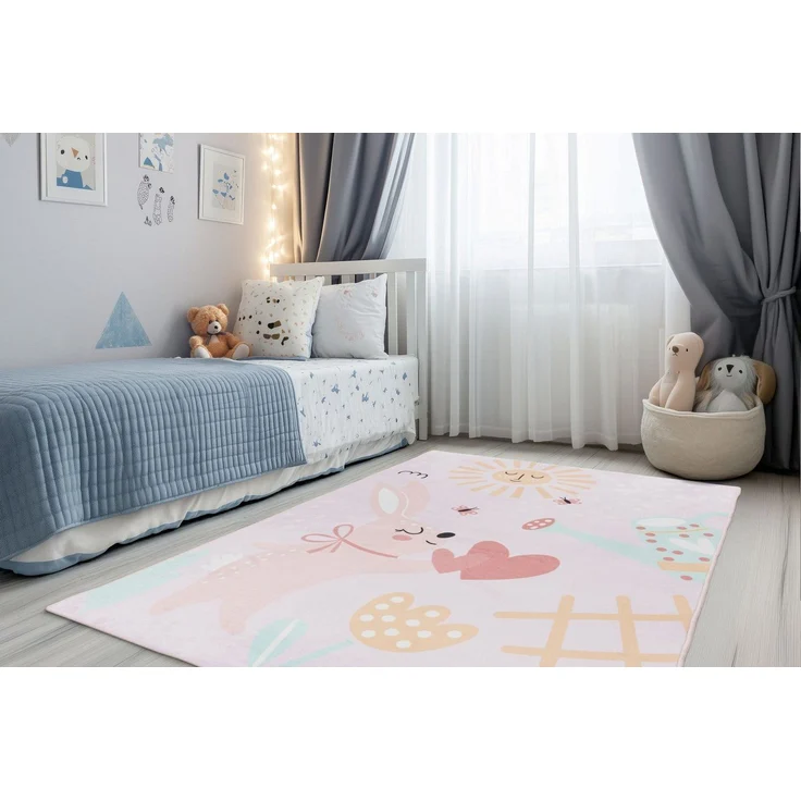 Obsession Kinderteppich Magic Kids ML 106, rechteckig, Höhe: 8 mm, niedliches Hasen Motiv, waschbar, Kinderzimmer – Bild 5