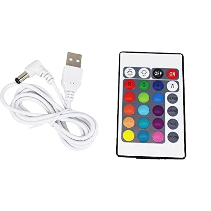 Arnusa LED Tischleuchte PL201 Akkulampe mit USB Aufladekabel RGB Fernbedienung, USB-Ladefunktion, LED fest integriert, 16 Leuchtfarben und 4 Farbwechselprogramme per Fernbedienung einstellbar, 12x20 cm dimmbar – Bild 7