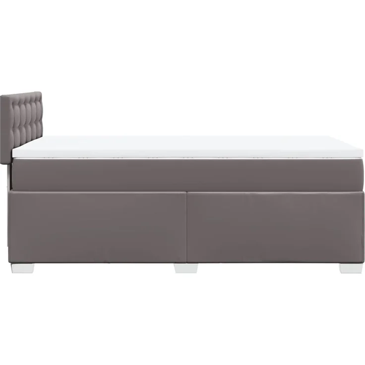 vidaXL Boxspringbett mit Matratze Grau 100x200 cm Kunstleder 3288410 – Bild 11