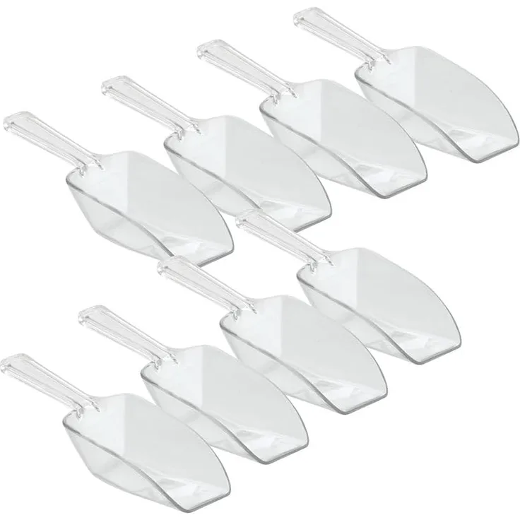 iDesign Messlöffel für einen Esslöffel, kleine Mehlschaufel aus Kunststoff, 8er-Set Schäufelchen für Mehl, Gewürze und andere Lebensmittel, durchsichtig