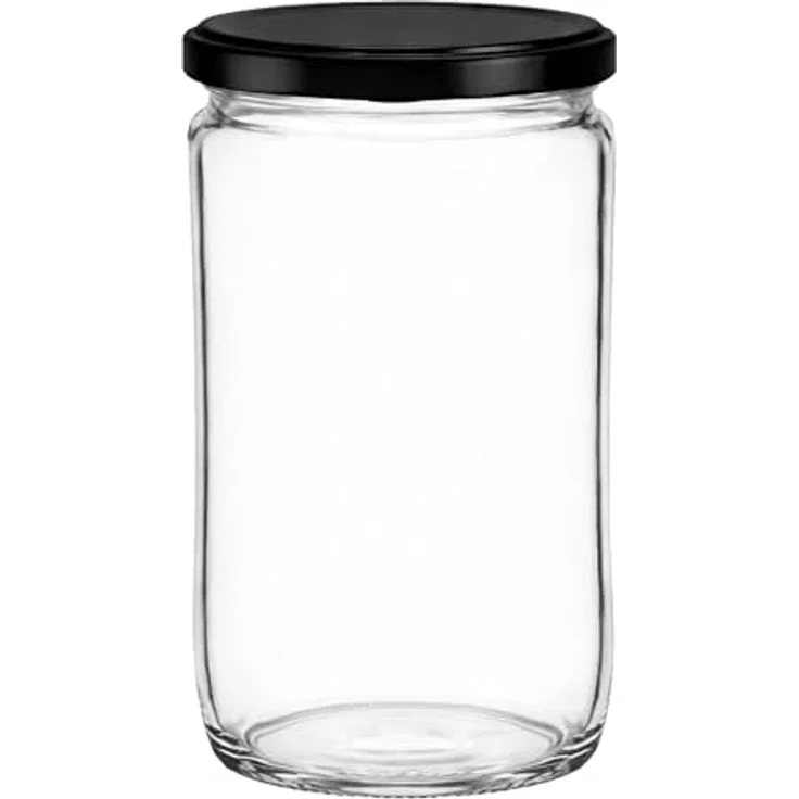hocz 25x Einmachgläser 720 ml | mit Deckel Schwarz TO 82 | leere Gläser mit Schraubdeckel zum befüllen | Sturzgläser, Schraubgläser, Marmeladengläser Set | 25 Stück – Bild 4