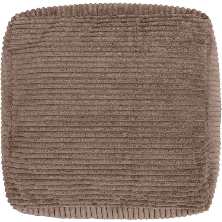 Icon Amara Hocker, Mokkabraun, Flauschiger Cord Stoff, Sitzsack Cord, Sitzpuff Hocker mit Füllung, Fußhocker für das Wohnzimmer, Deko Wohnzimmer – Bild 3