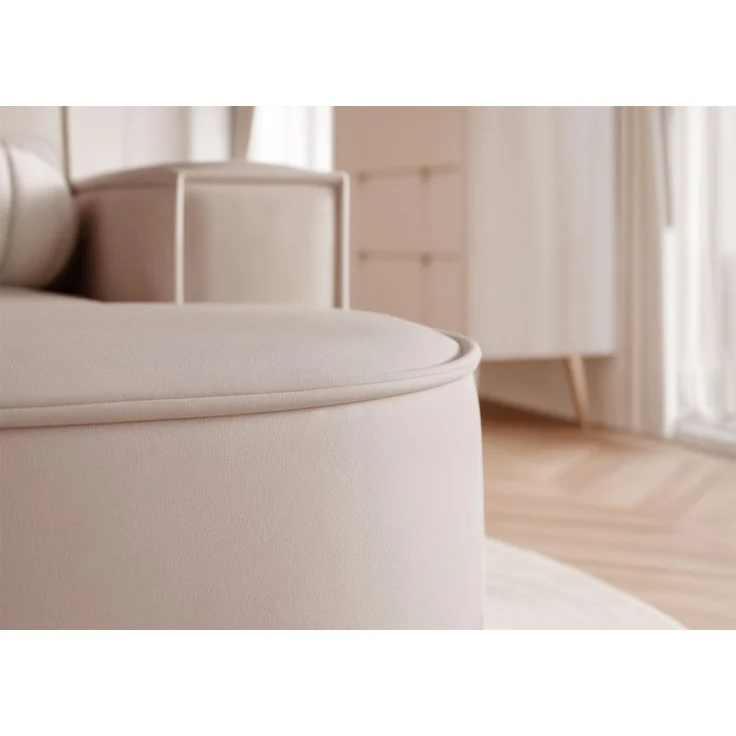 Ecksofa Designersofa Sofa ARLET in Stoff Riviera Beige Ottomane Rechts – Bild 4