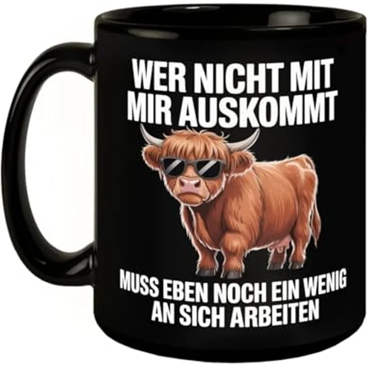 speecheese Tasse Hochlandrind Tasse - du musst an dir arbeiten – Bild 2