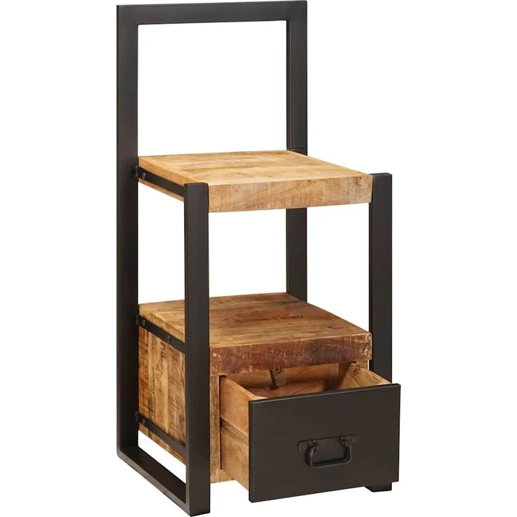 vidaXL Ankleidehaken mit Regal Braun 40 x 40 x 90 cm Massivholz Mango 4015985 – Bild 1