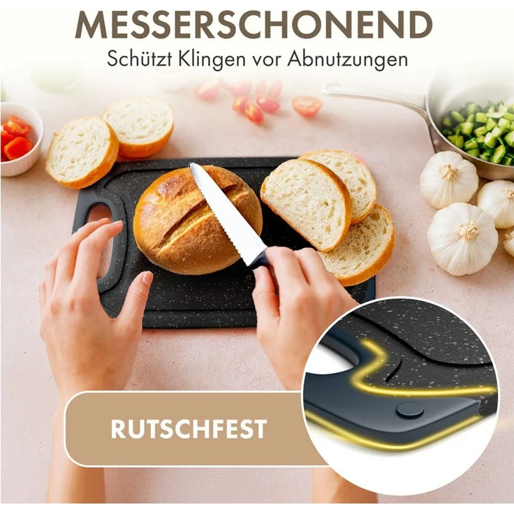 Blumtal Frühstücksbrett Blumtal Frühstücksbrettchen Kunststoff 25x15 im Set spülmaschinenfest, Kunststoff, (6-St) – Bild 3
