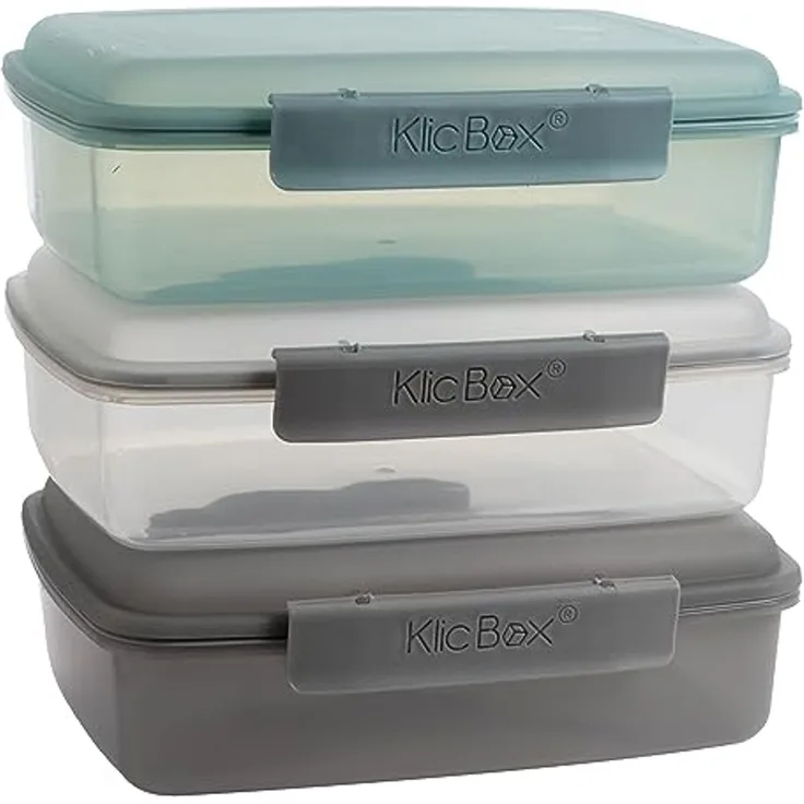 Centi Lunchbox Lunchbox mit Trennfach und Silicondichtung, Kunststoff, (3er-Set)