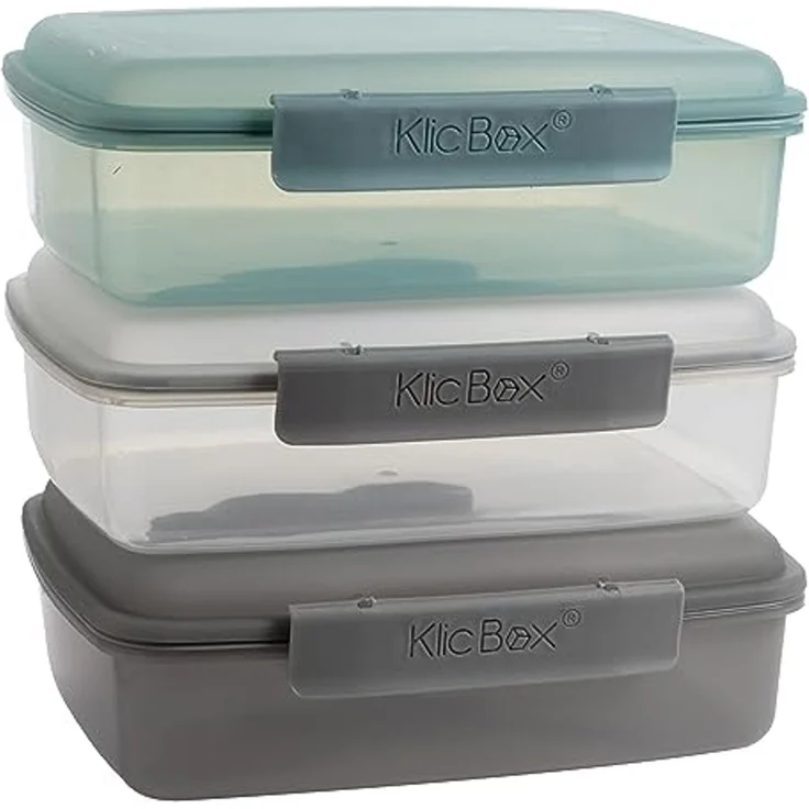 Centi Lunchbox Lunchbox mit Trennfach und Silicondichtung, Kunststoff, (3er-Set) – Bild 1