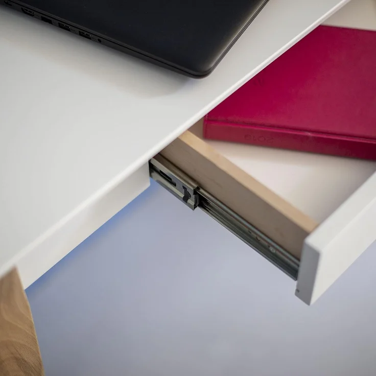 Ragaba Schreibtisch mit Schublade, MDF & Massives Buchenholz, 65x40 cm, Salbei Grün – Bild 4