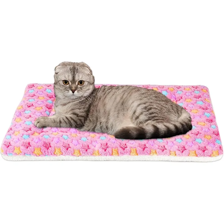 1 Stück Haustierbett, superweiche Matte mit Sternenmuster, bis 4,5 kg, Rosa