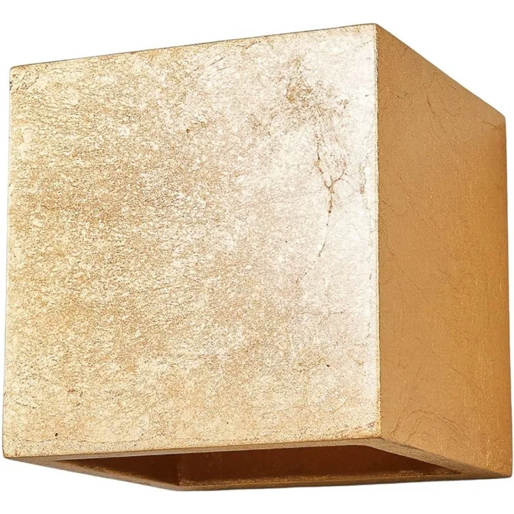 Lindby Wandleuchte Yade, Gips Gold / Messing IP20, 1 x 20 W