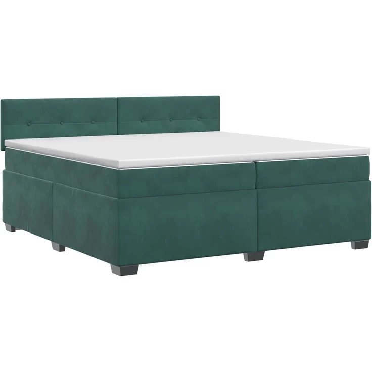 vidaXL Boxspringbett mit Matratze Dunkelgrün 200 x 200 cm Samt 3450785 – Bild 2