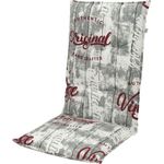Doppler 2901 Hochlehner Gartenstuhl Auflagen Kissen 120x50x7cm grau