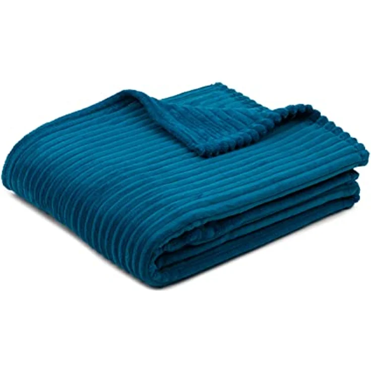 Wohndecke GÖZZE Decke FEINCORD petrol BT 200x150 cm türkis Wohndecke, Gözze – Bild 5