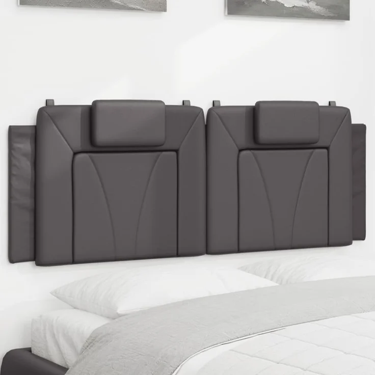 vidaXL Kopfteil-Kissen Grau 120 cm Kunstleder 374784 – Bild 1