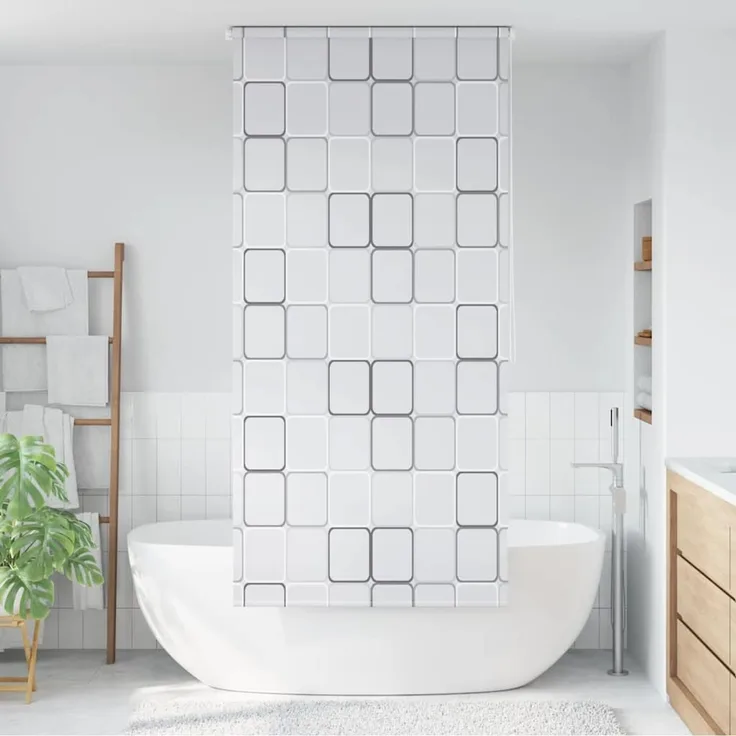 vidaXL Duschrollo 120x240 cm Quadratmuster 142849