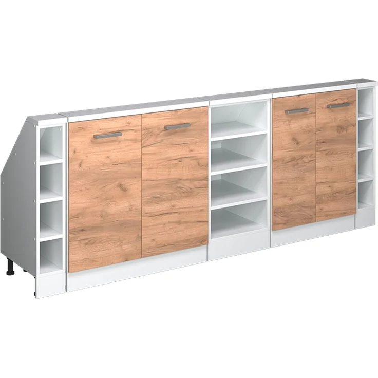 Küchenschrank für Dachschrägen R-Line Goldkraft Eiche 210 cm 5er Set Vicco – Bild 1