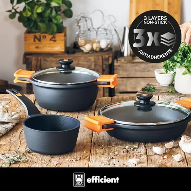 Kasserolle BRA A270320 (20 cm) Schwarz Metall Aluminium Geschmiedetes Aluminium Aluminiumguss Ø 20 cm 2 L 3 L – Bild 3
