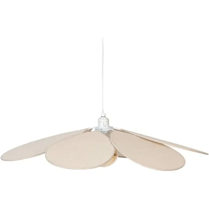 Atmosphera NAYA, Hängeleuchte mit blütenblätter Design, beige, 72 cm Durchmesser, hochwertige Materialien aus Leinen und Stahl
