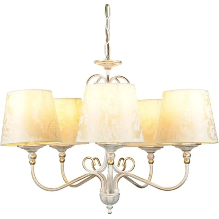 Licht-Erlebnisse Kronleuchter GANARA, ohne Leuchtmittel, Shabby Kronleuchter in Gold Ecru Ø64cm – Bild 4