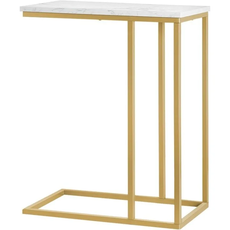 SoBuy FBT87-G Couchtisch, Spanplatte, Papierfurnier, Gold, 48 x 62 x 30 cm