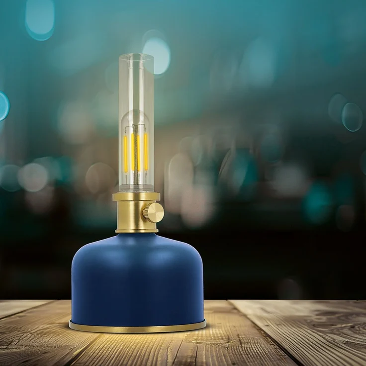 Forever Light Retro Petroleum LED Lampe FLR-35 blau USB-C 4000mAh – Bild 4