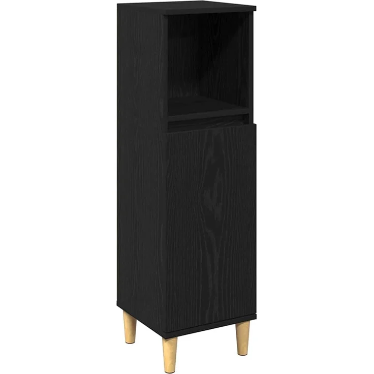 vidaXL Badezimmermöbel-Set mit Speicher 3 pcs Schwarz Holzwerkstoff 3332584 – Bild 6