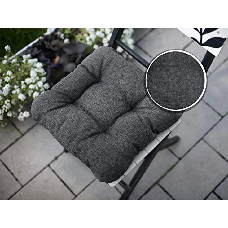 sunnypillow Stuhlkissen 4er Set Stuhlkissen 40x40 cm Bequeme 8cm, Polsterauflage Auflage für Stühle / Bänke – Bild 5
