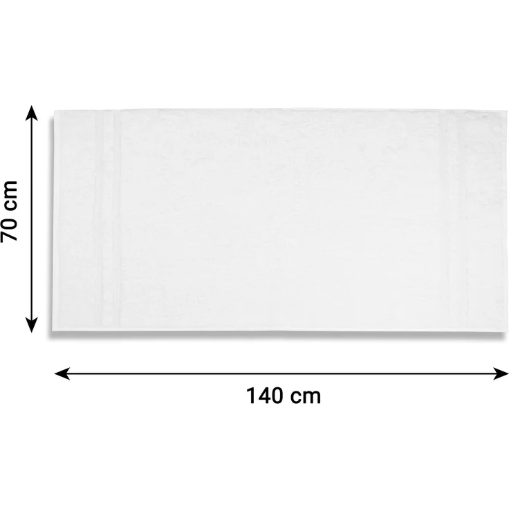 ZOLLNER 5er Set Duschtücher, 100% Baumwolle, 70 x140 cm, Weiß – Bild 2