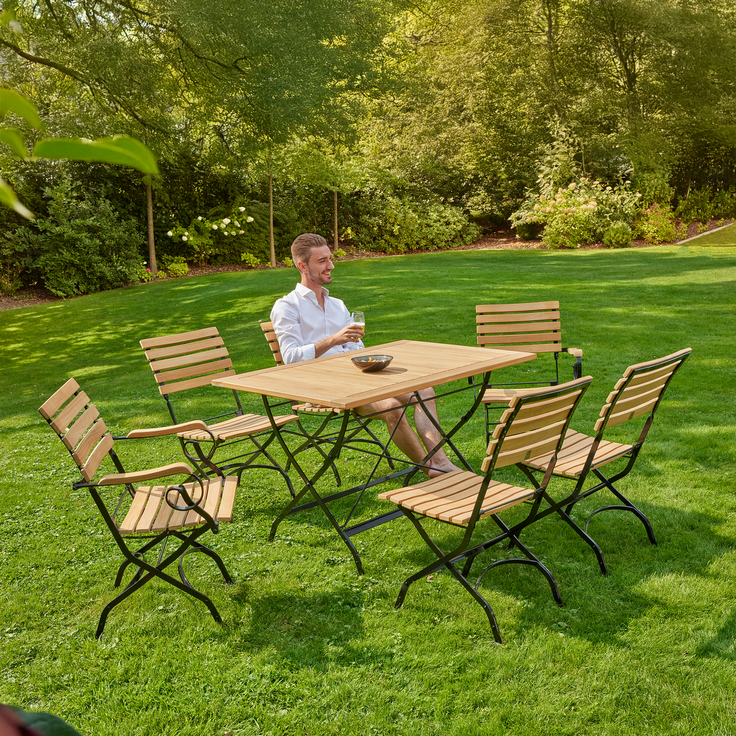 LC Garden Armlehnstuhl Wimbledon Teak ca. 61x59x86.5 cm – Bild 4