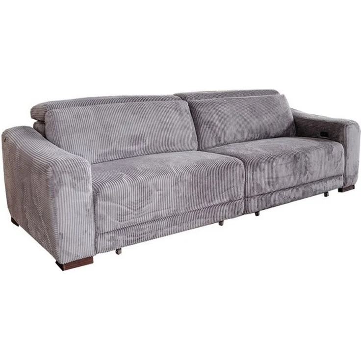 KAWOLA Sofa KIANA Cordsofa mit Sitzvorzug – Kopfstütze verstellbar, Bequemes Relaxsofa – Cord Bezug – elektrisch verstellbar, extra tief – Bild 4