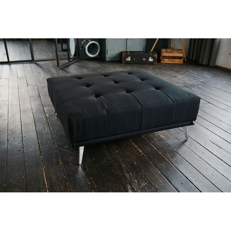 KAWOLA Hocker WIOLO velvet schwarz 42 x 110 x 110 cm – Bild 2