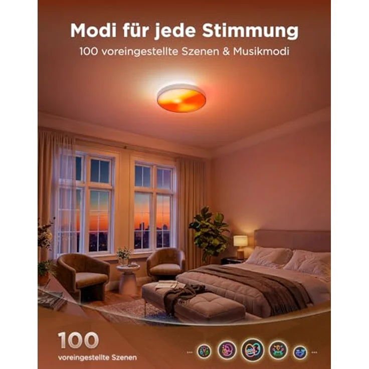 Govee Deckenlampe Ultra RGBWWIC, 616 LED-Pixel, 5000 lm, 2700K-6500K, KI-Lichtszenen, Matter, Smart Home – Bild 8