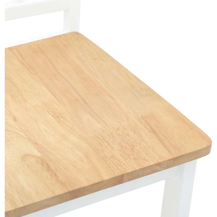 vidaXL Esszimmerstühle 2 Stk. Weiß Massivholz Gummibaum 4102399 – Bild 7