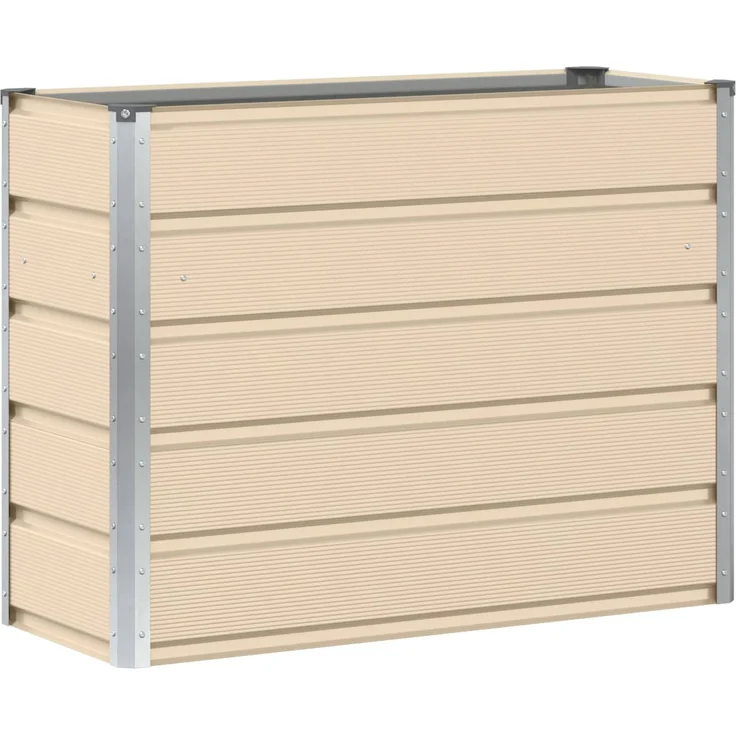 vidaXL Pflanzkübel Elfenbein 100 x 40 x 75 cm Stahl 42018081 – Bild 1
