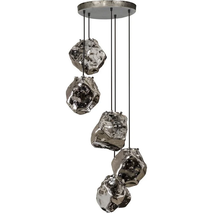 KAWOLA Pendelleuchte EDESSA Hängelampe 5-flammig Glas silber 150 x 50 x 50 cm – Bild 3