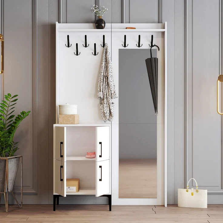 Skye Decor 'Berlin BC - White' Garderobe, Weiß, 120 x 200 x 35 cm – Bild 2